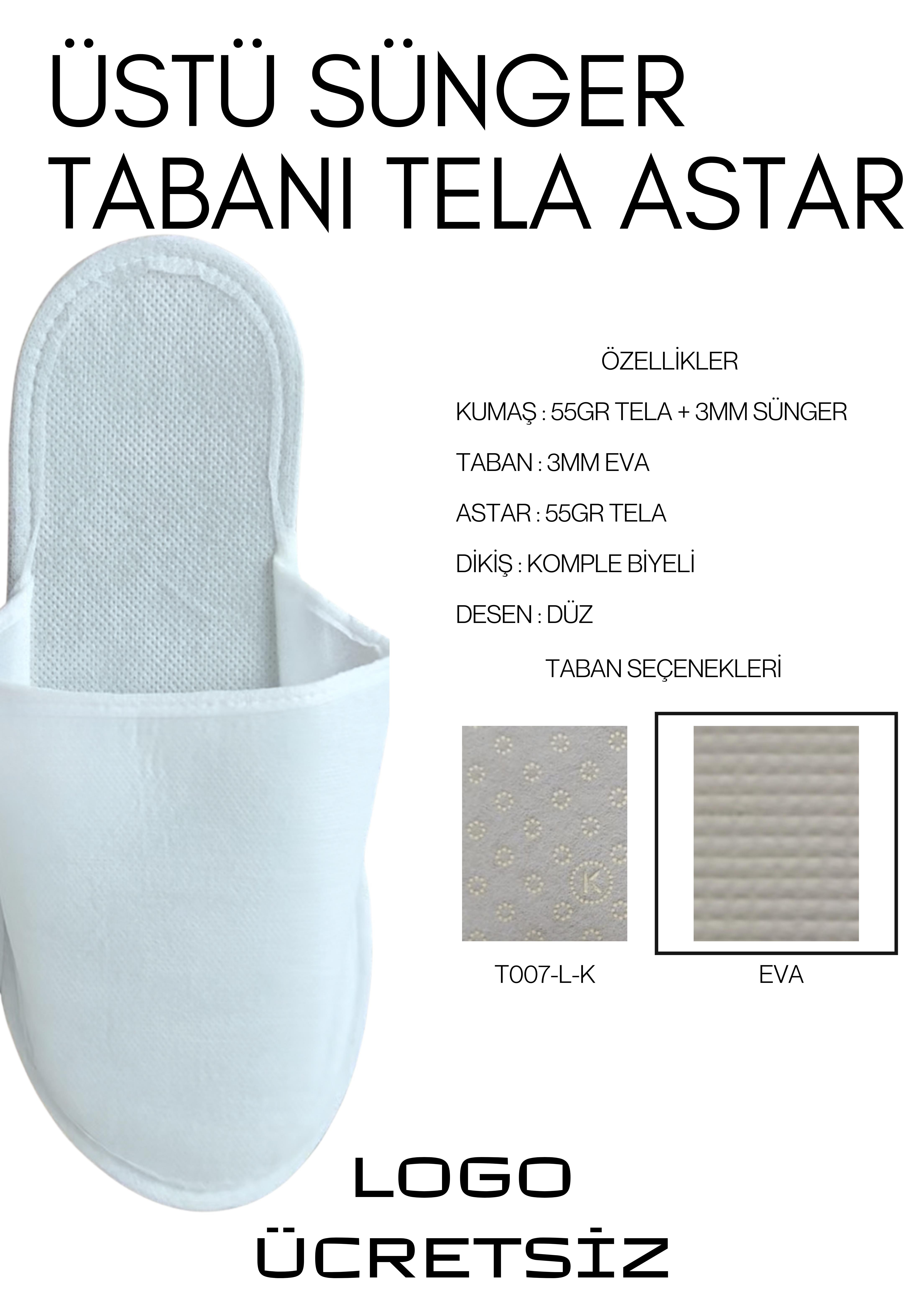 Üst Süngerli Taban Astarlı Ecolüks Tek Kullanımlık Terlik T007-L