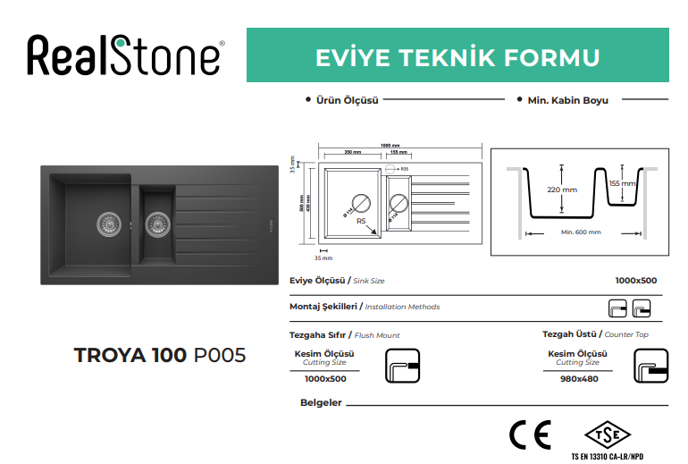 Realstone Troya Gri 100