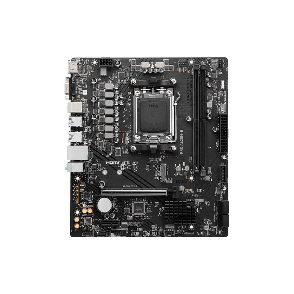 MSI PRO A620M-B AMD AM5 6800MHz OC DDR5 M.2 USB 3.2 HDMI mATX ANAKART