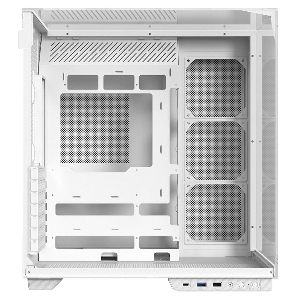 POWERBOOST PB-A100W ECLIPSE 8*ARGB FAN TRIPLE TEMPERLİ CAM TYPE-C MidTOWER AHŞAP SEAVIEW ATX BEYAZ OYUNCU KASASI