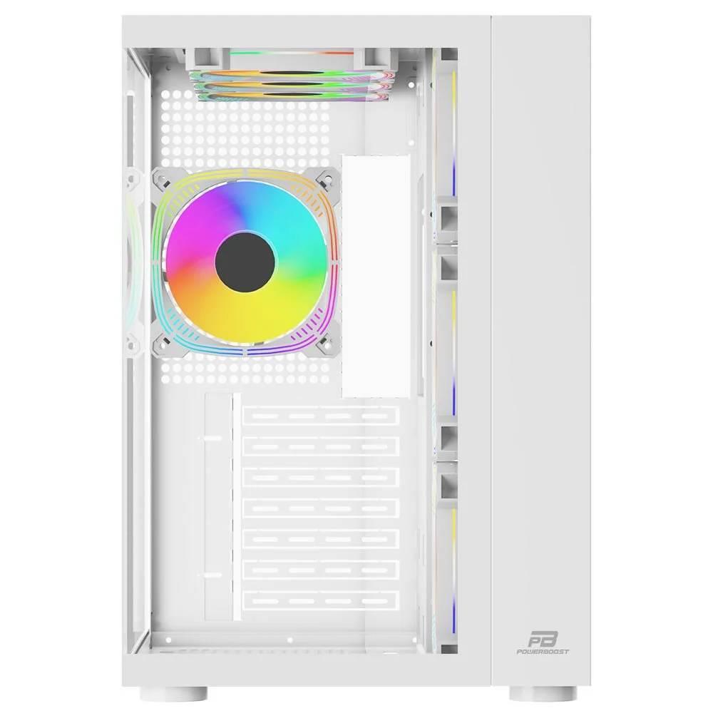 POWERBOOST PB-SS02W SEA VIEW USB 3.0 ATX 7xARGB FANLI BEYAZ KASA