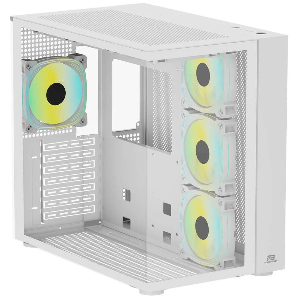 POWERBOOST PB-SS02W SEA VIEW USB 3.0 ATX 7xARGB FANLI BEYAZ KASA