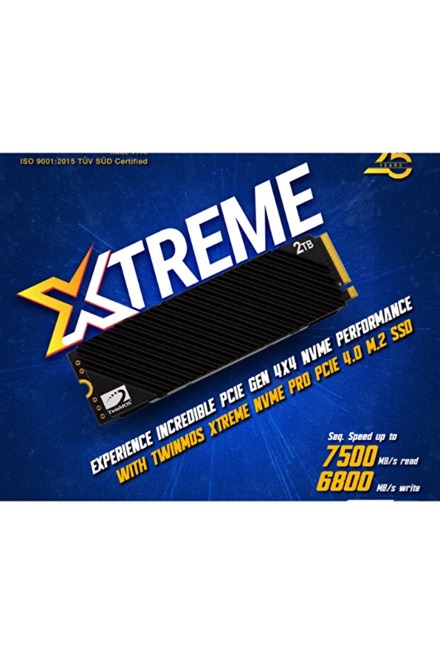 TwinMOS 2TB M.2 PCIe Gen4 NVMe SSD 7500MB Okuma 6800MB Yazma Yüksek Hızlı Dayanıklı Depolama