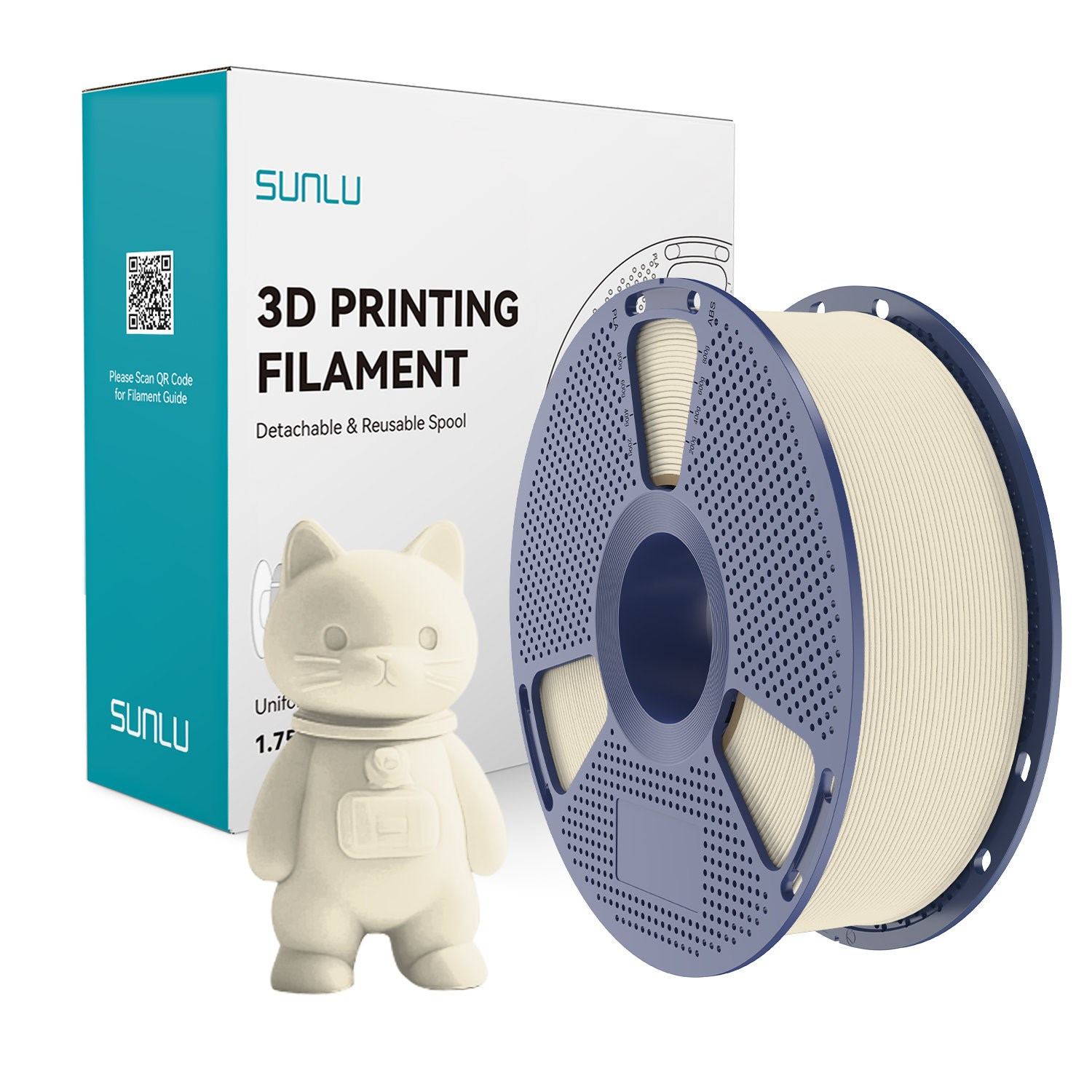 SUNLU Matte PLA Filament Bone White