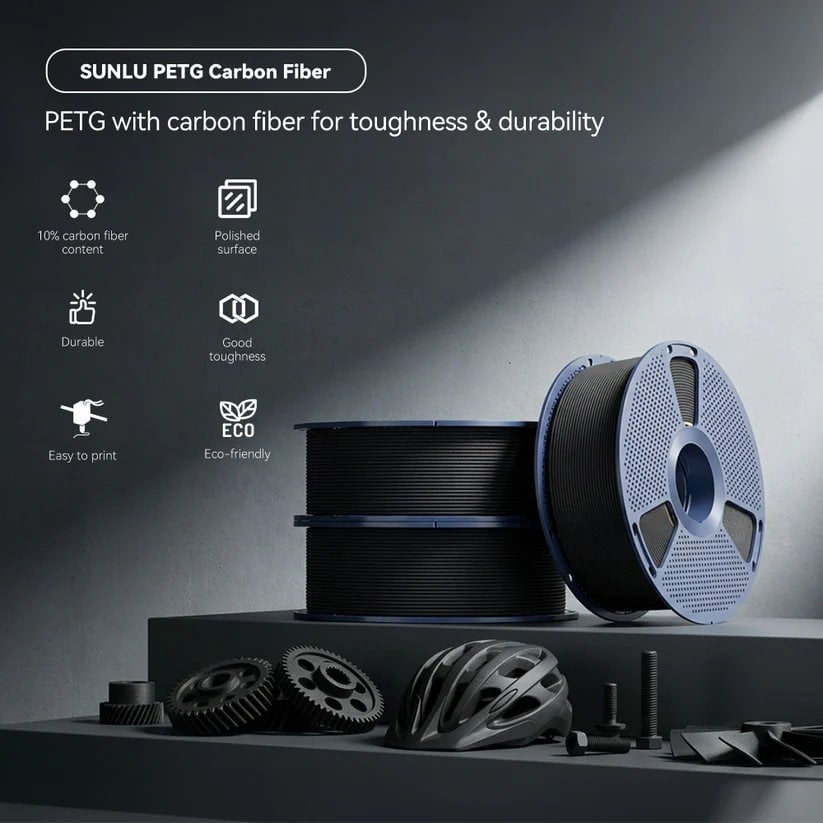 SUNLU PETG Carbon Fiber Black Filament