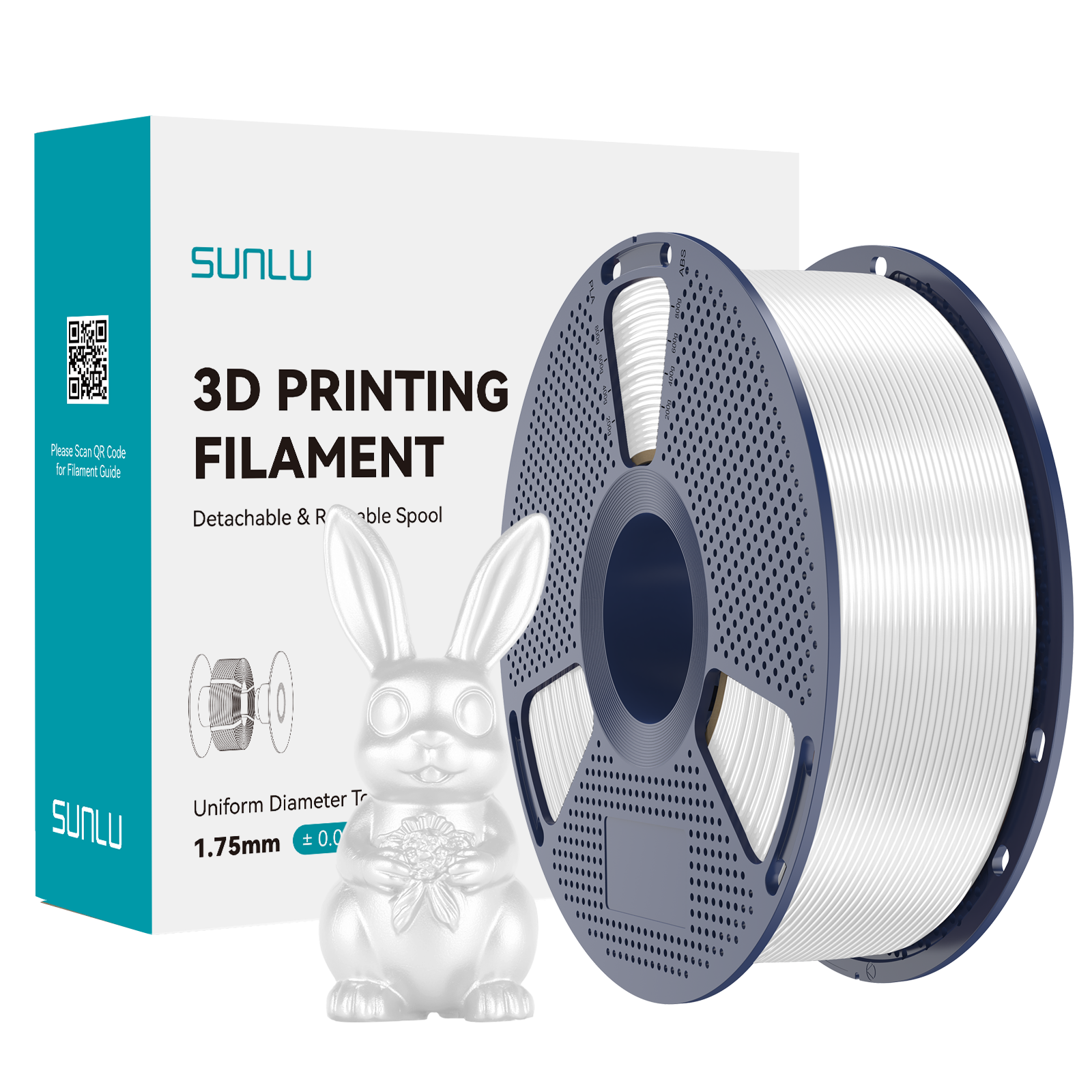 SUNLU Silk PLA+ Filament White