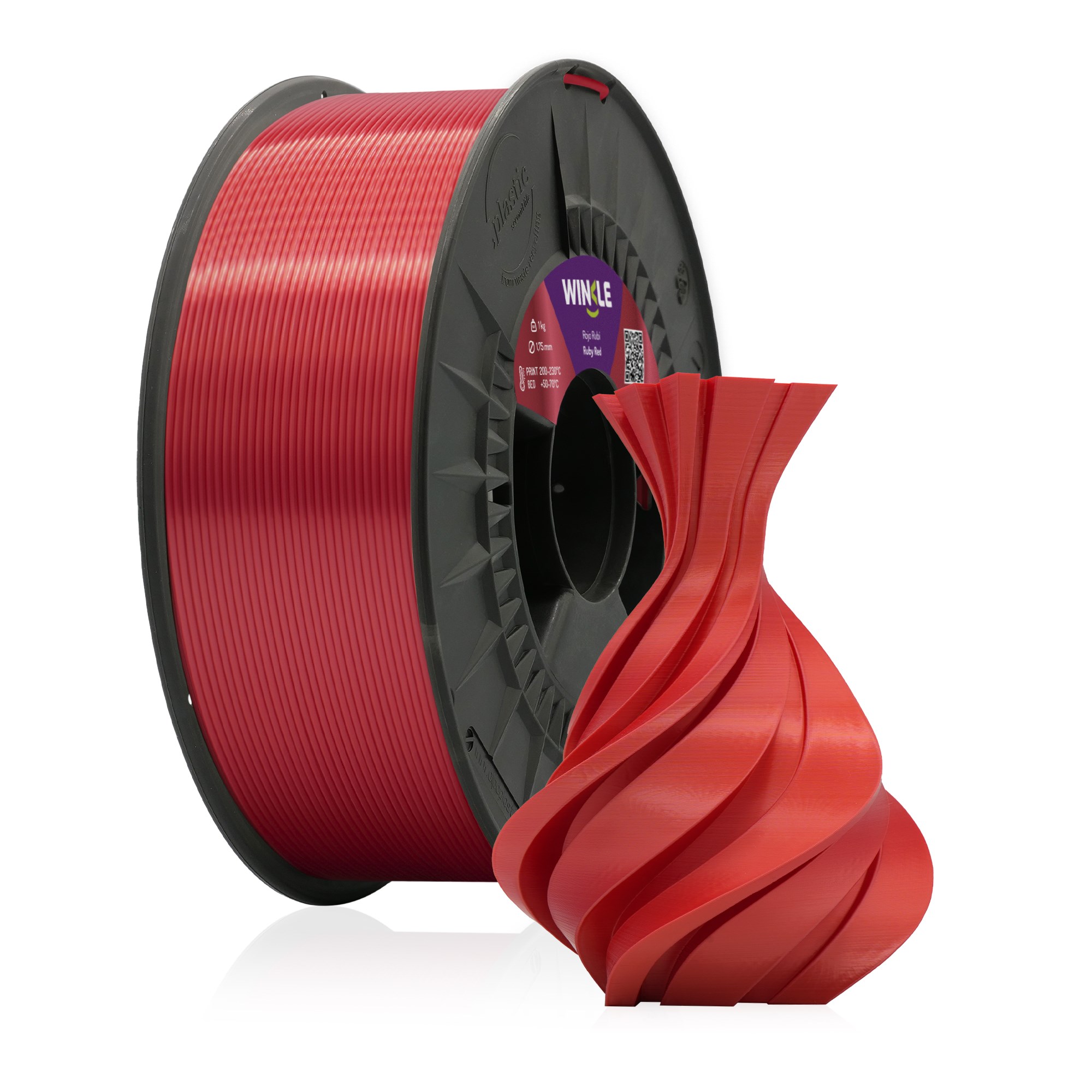WINKLE PLA SILK FILAMENT Ruby Red