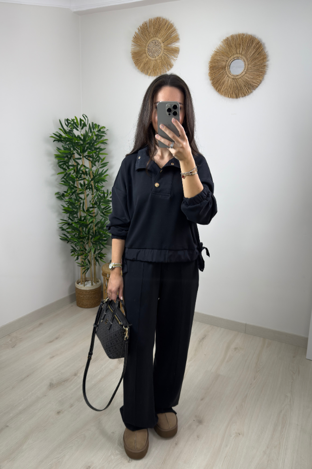 ORJ. MARKA GOLD DÜĞMELİ MODAL TAKIM - ANTRASİT