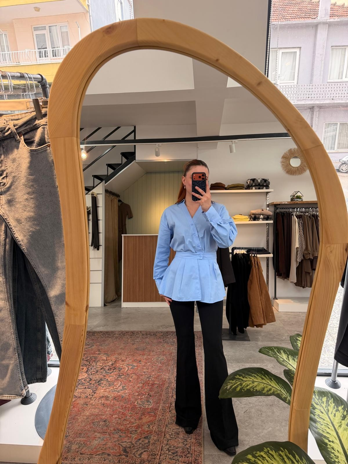 KEMERLİ FLORE PANTOLON SİYAH