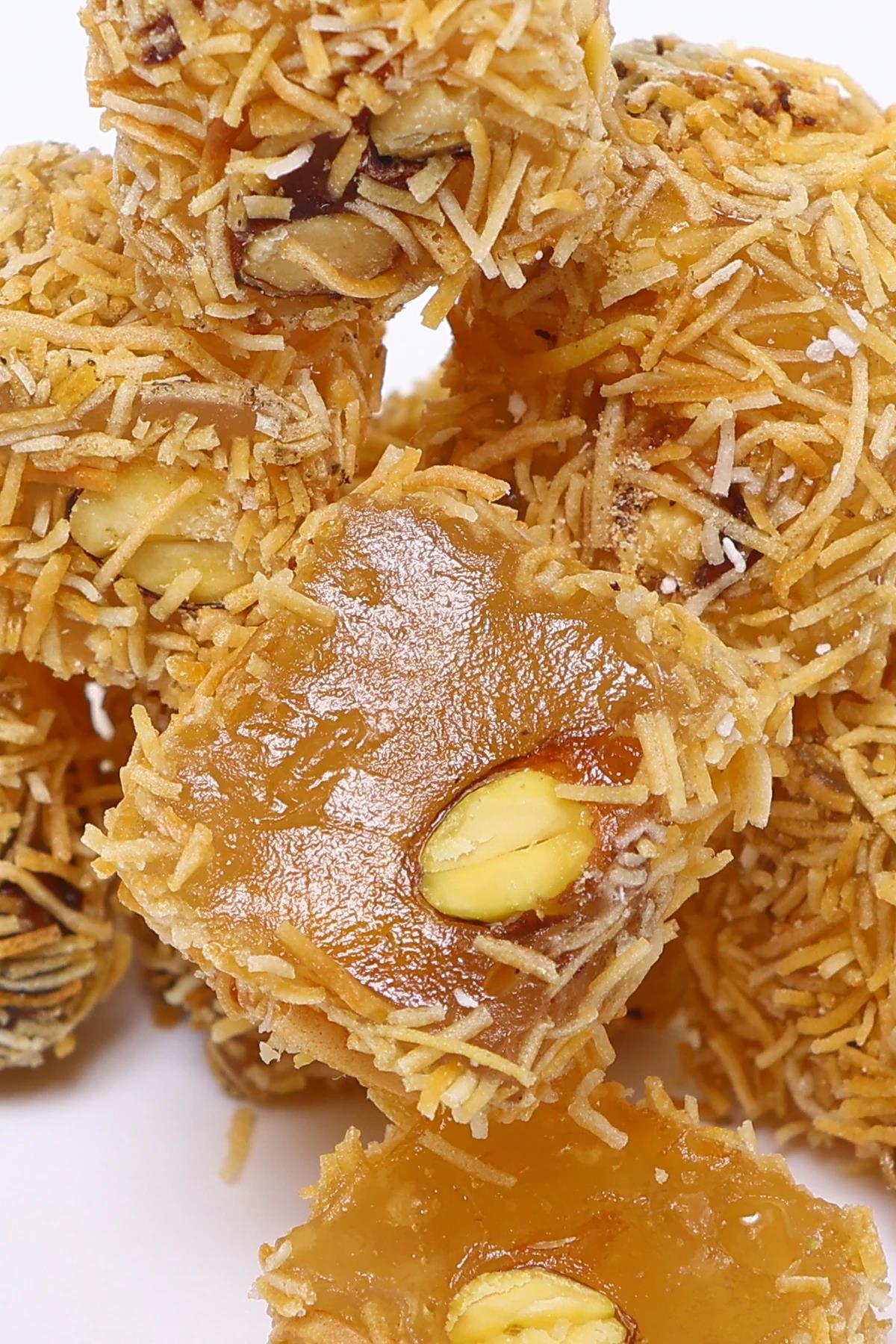 Kadayıflı Çifte Kavrulmuş Antep Fıstıklı Lokum 1000 gr