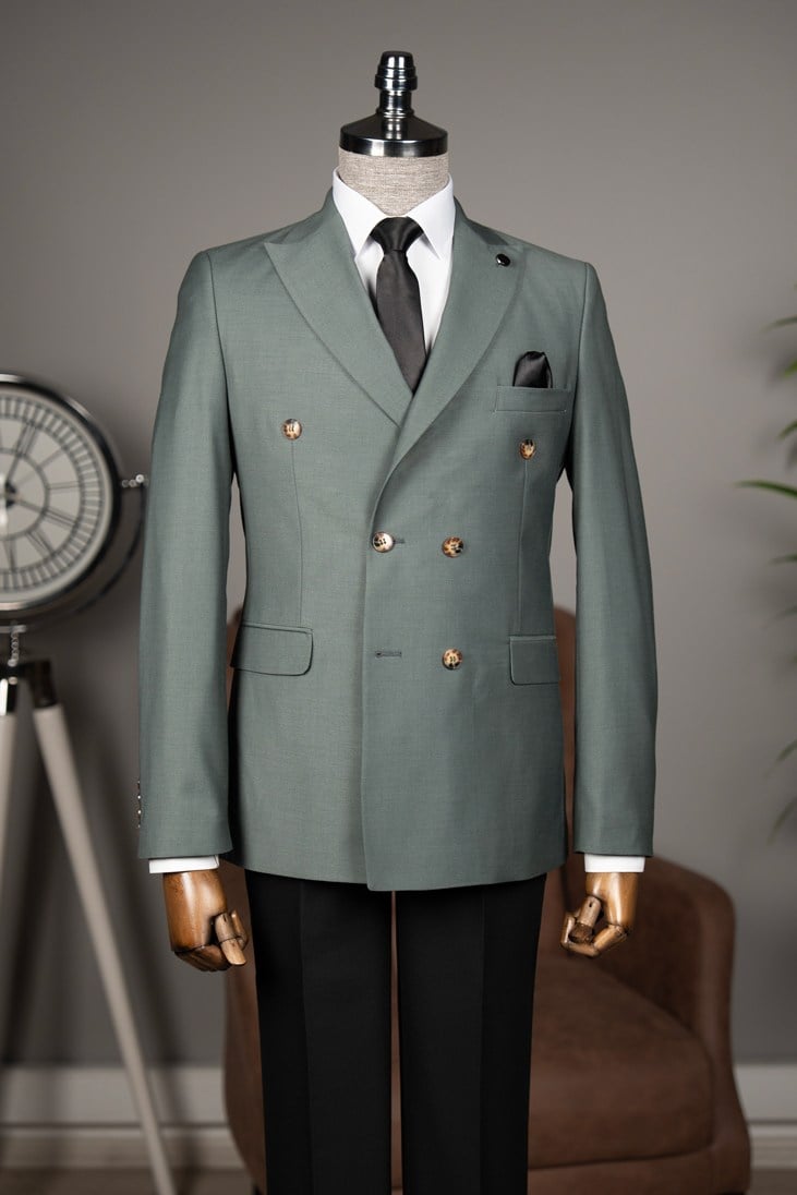 E.K Ceket Kruvaze Haki