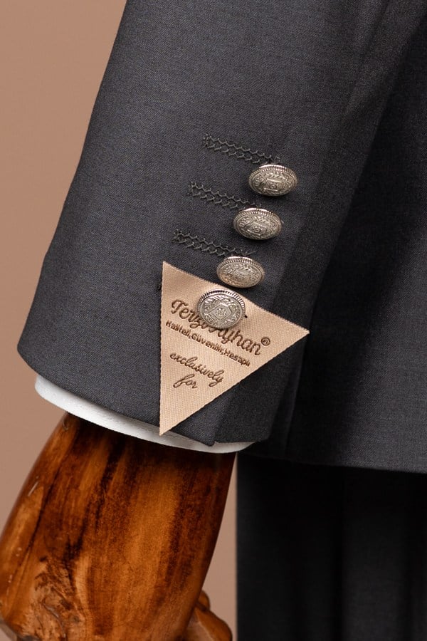 G.Düğme  Kruvaze Takım Elbise Füme