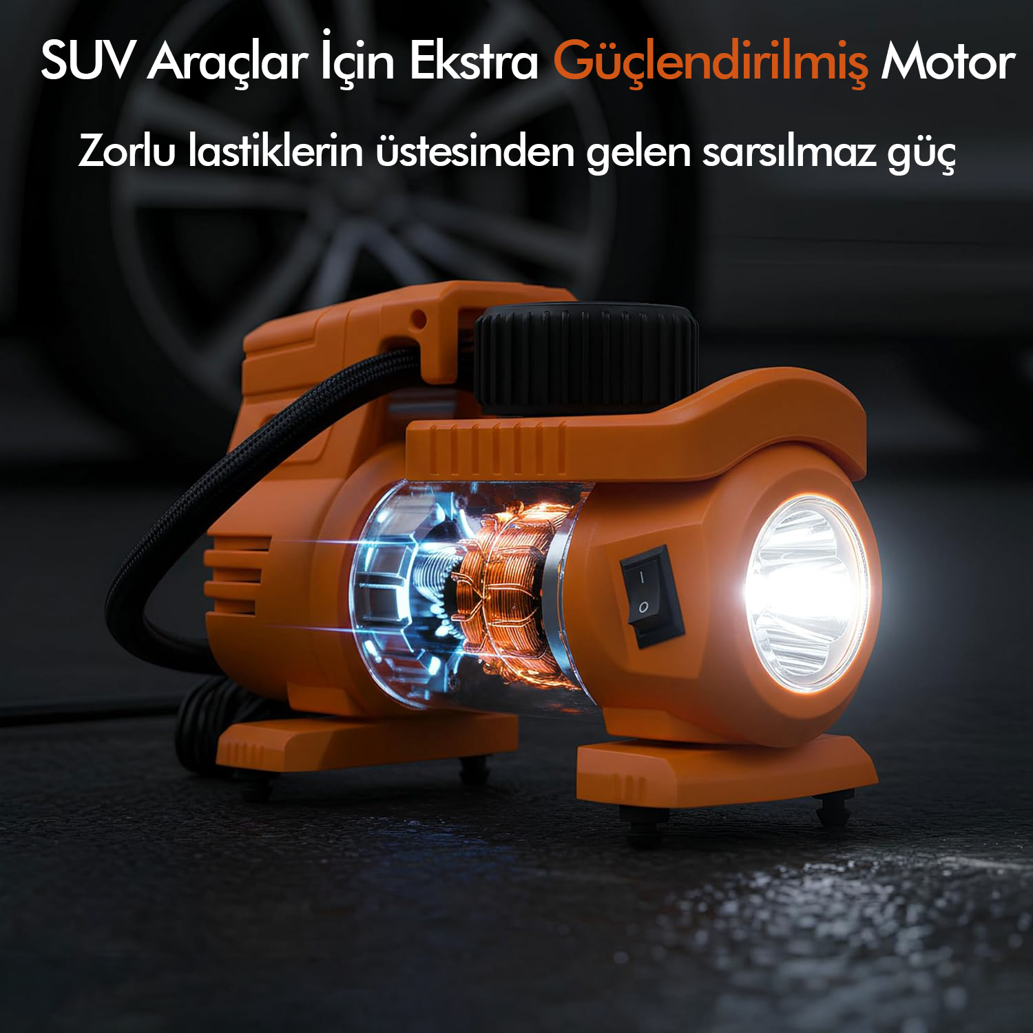 Araç Çakmak Girişli Dijital Hava Kompresörü Lastik Şişirme Pompası 12V Taşınabilir Oto Kokusu Hediye