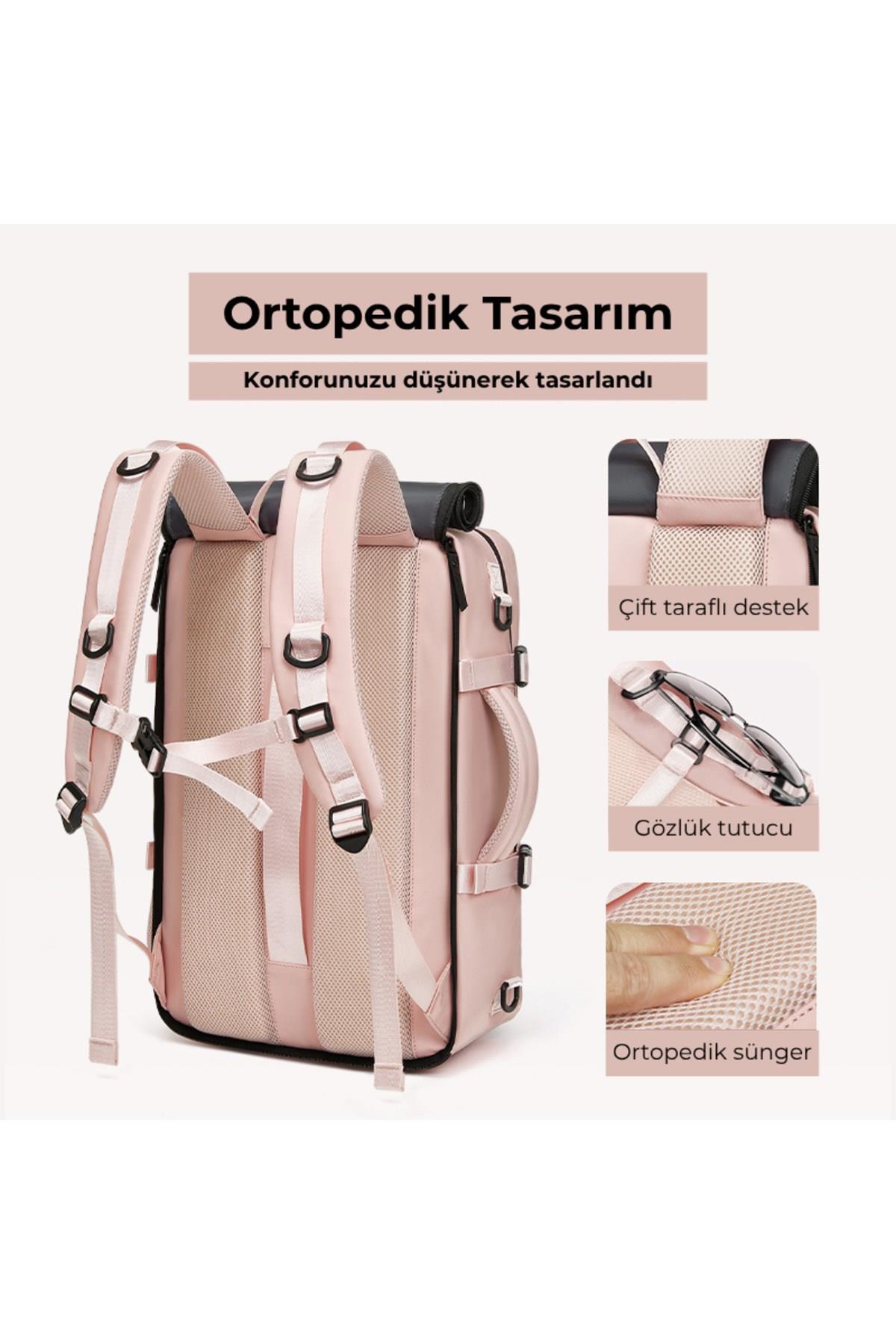 Ayakkabı Bölmeli Su Geçirmez Spor & Seyahat Sırt Çantası – 30L – 16” Laptop Bölmeli