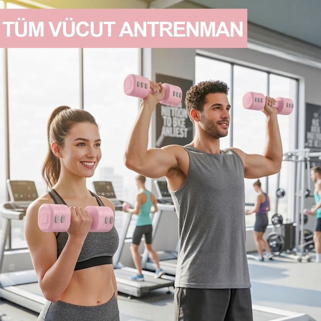 Ayarlanabilir Modüler Kettlebell ve Dambıl Seti Ev Fitness ve Güç Antrenman Direnç Lastiği Hediye