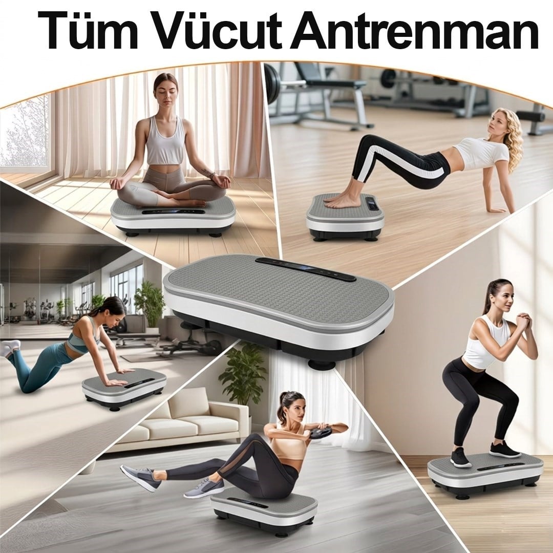 Bluetooth LED Işıklı Titreşimli Egzersiz Platformu Kumandalı Ev Fitness Aleti Direnç Lastiği Hediye