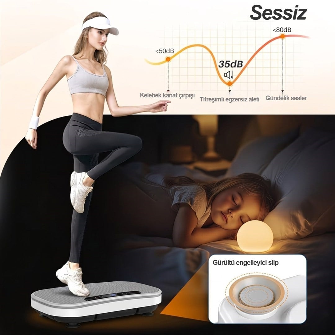 Bluetooth LED Işıklı Titreşimli Egzersiz Platformu Kumandalı Ev Fitness Aleti Direnç Lastiği Hediye
