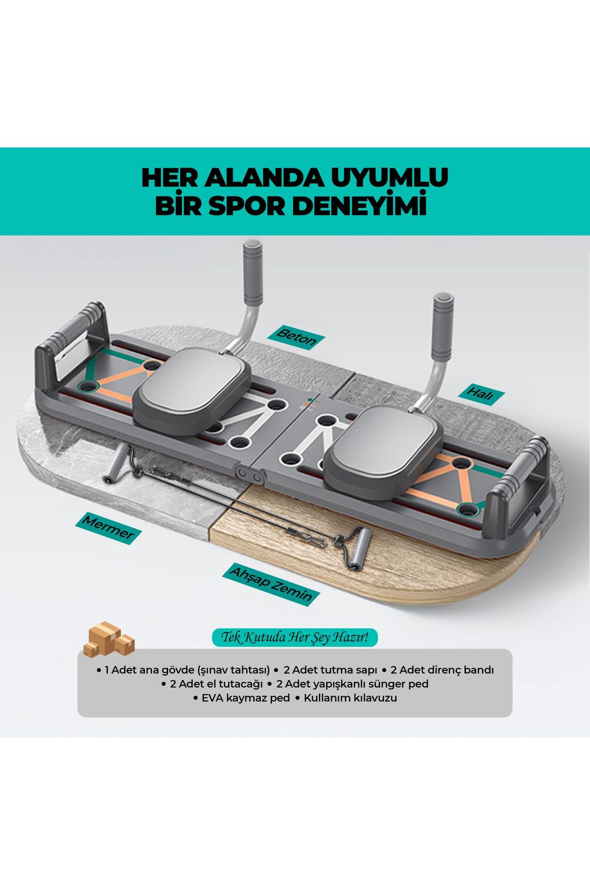 Çok Fonksiyonlu Akıllı Şınav Egzersiz Tahtası Direnç Lastik Bandı Taşınabilir Antrenman Sistemi