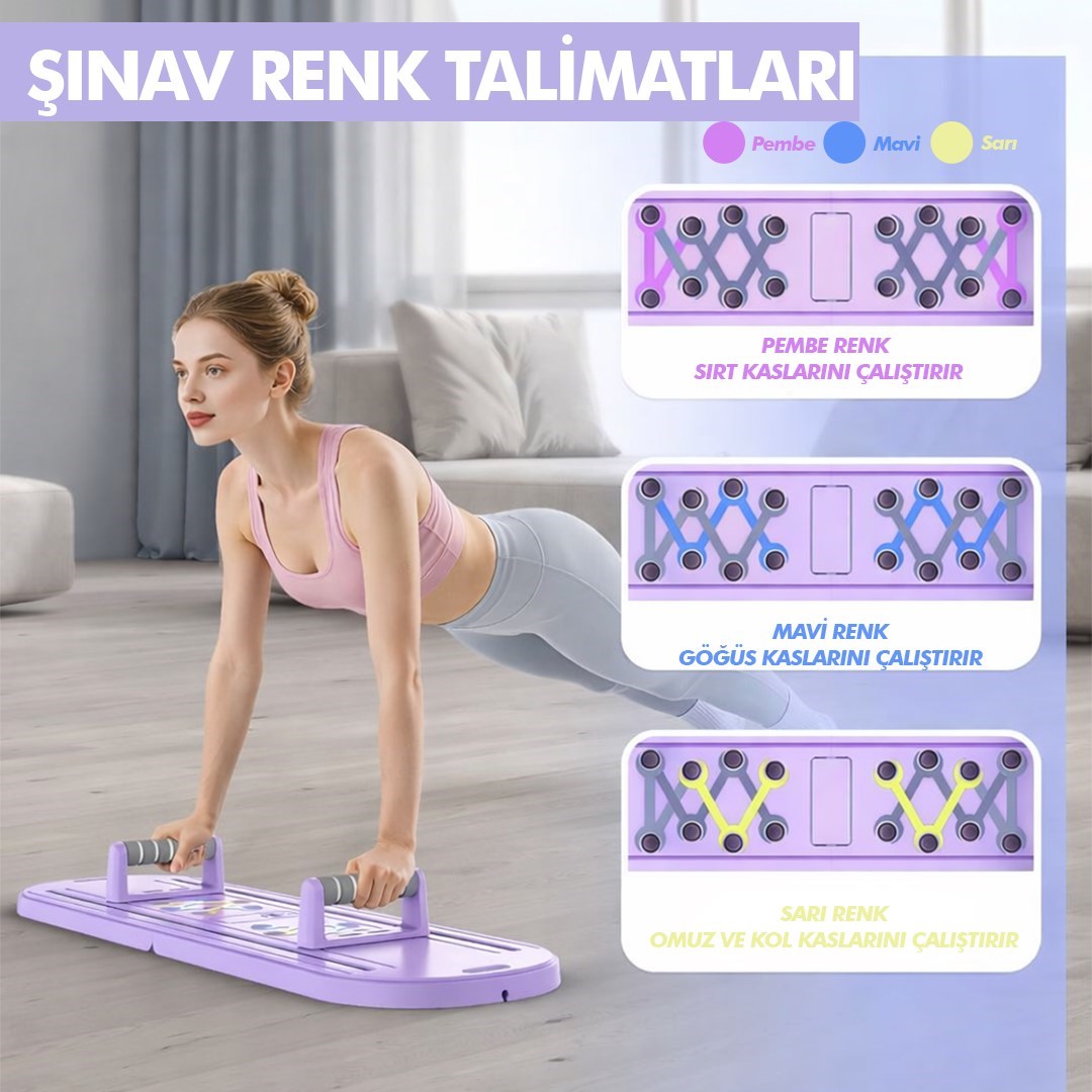 Çok Fonksiyonlu Fitness Tahtası Direnç Bant Ev Core Karın Kol Sırt Güçlendirme Egzersiz Çorap Hediye