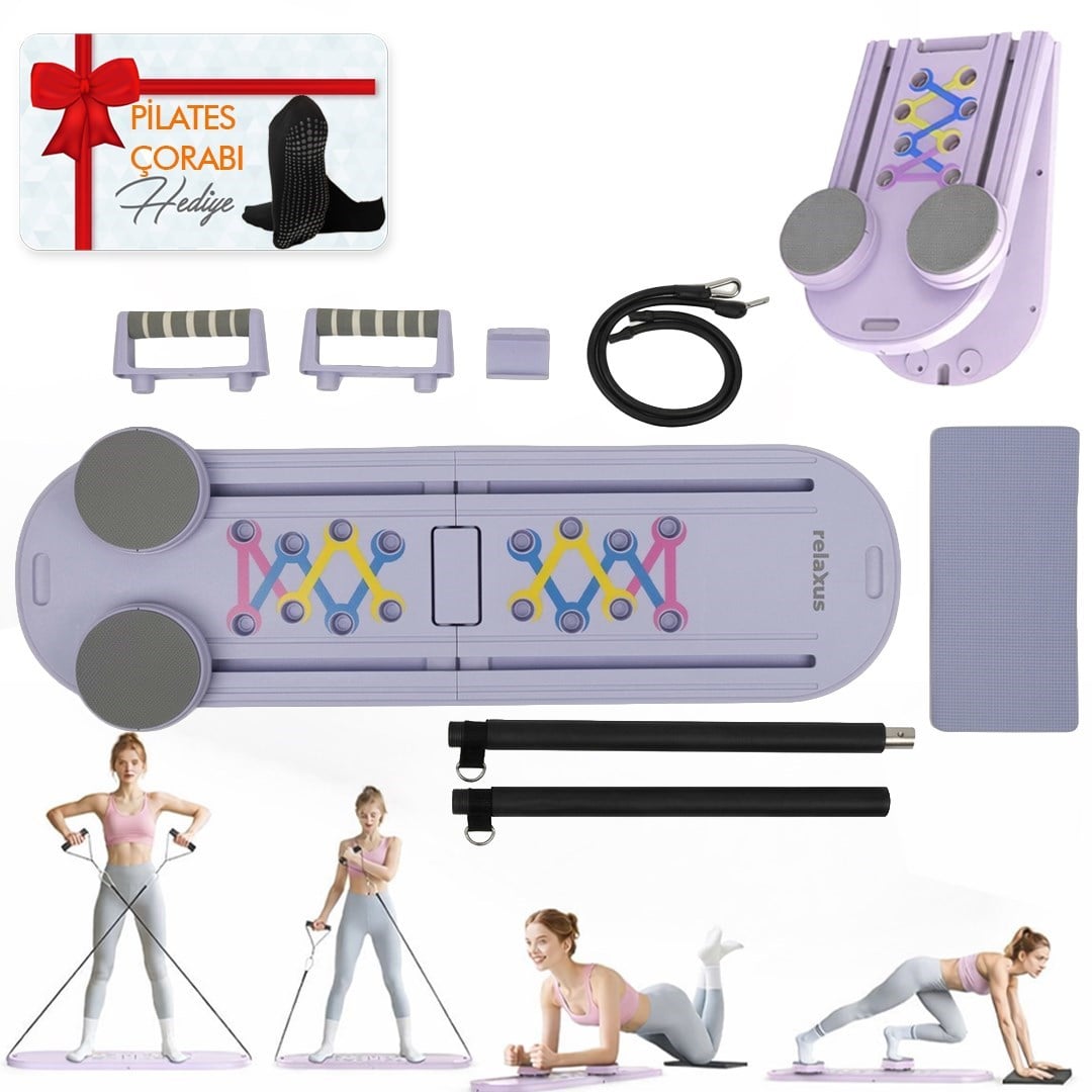 Çok Fonksiyonlu Fitness Tahtası Direnç Bant Ev Core Karın Kol Sırt Güçlendirme Egzersiz Çorap Hediye