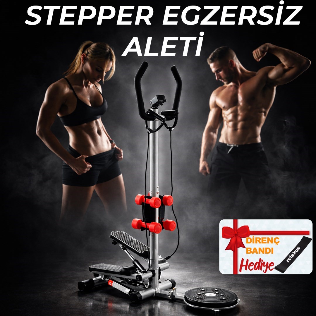 Dikey Eliptik Stepper Ev Egzersiz Aleti Dirençli İpli Vücut Destekli Gösterge Direnç Lastiği Hediye