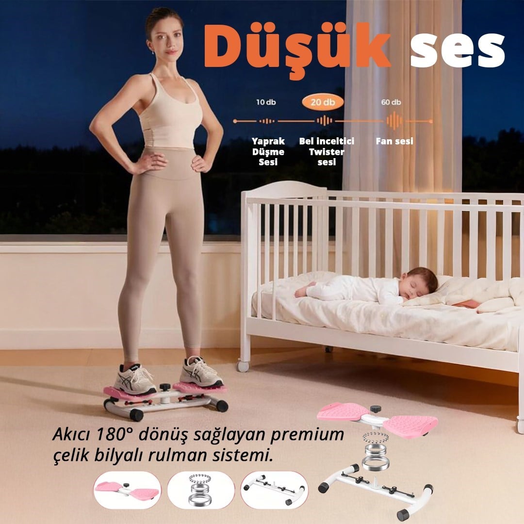 Direnç Ayarlı Twist Ev Tipi Denge Egzersiz Aleti Kaymaz Bel Karın Sıkılaştırma Direnç Lastiği Hediye