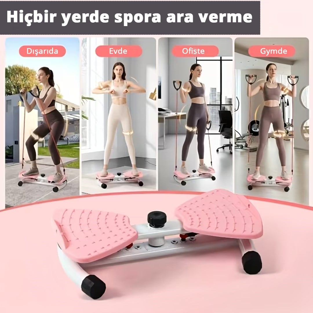 Direnç Ayarlı Twist Ev Tipi Denge Egzersiz Aleti Kaymaz Bel Karın Sıkılaştırma Direnç Lastiği Hediye