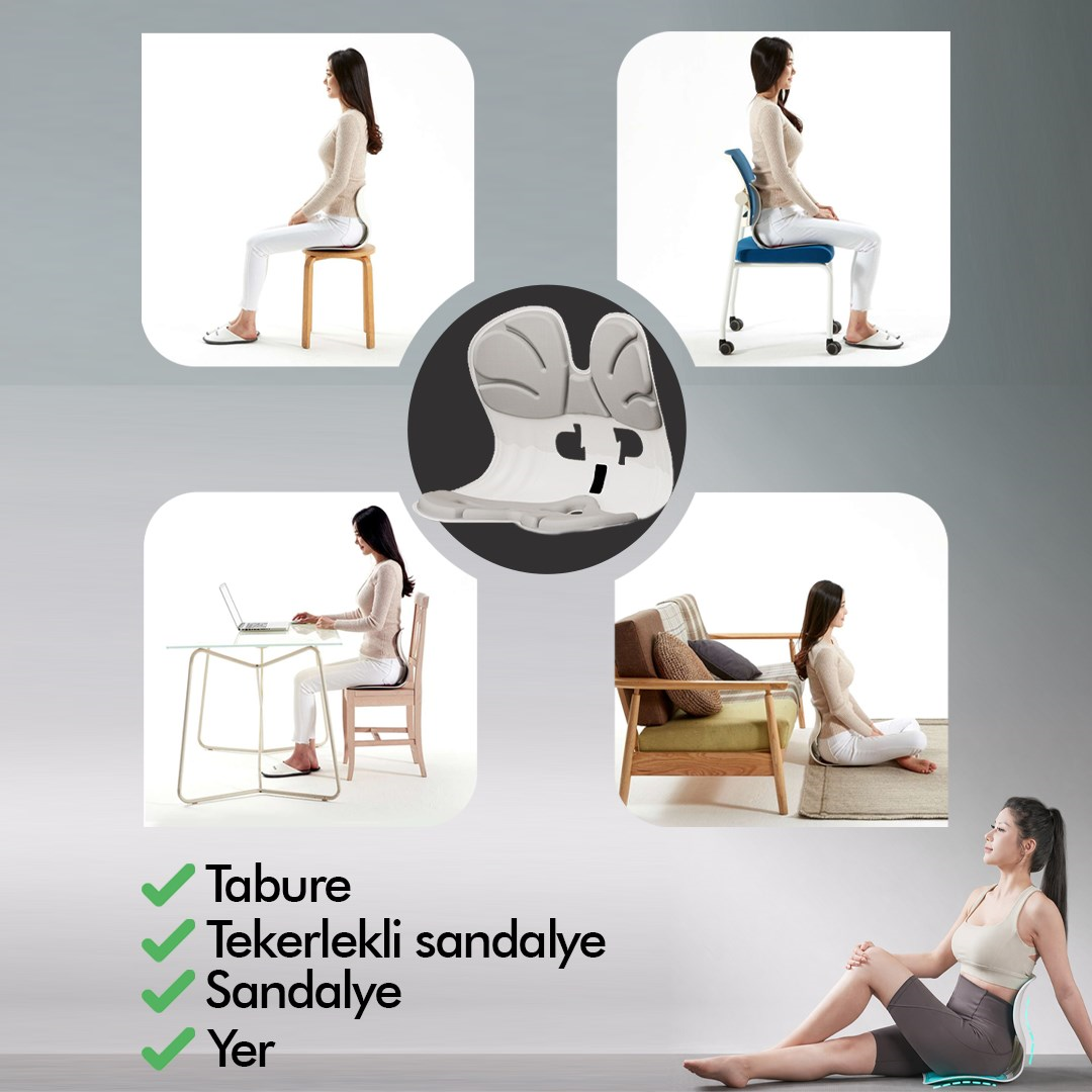 Ergonomik Ortopedik Bel Destekli Oturma Minderi Postür Düzeltici İş Ev Oto Sırt Koltuk Yastığı