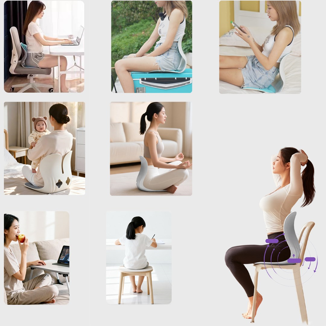 Ergonomik Ortopedik Bel Destekli Oturma Minderi Postür Düzeltici İş Ev Oto Sırt Koltuk Yastığı