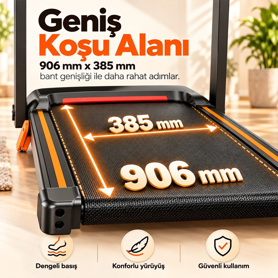Güçlü Katlanabilir Koşu Bandı Ev Tipi Yürüyüş Fitshow App Bluetoothlu Uzaktan Kumanda Sessiz Motor