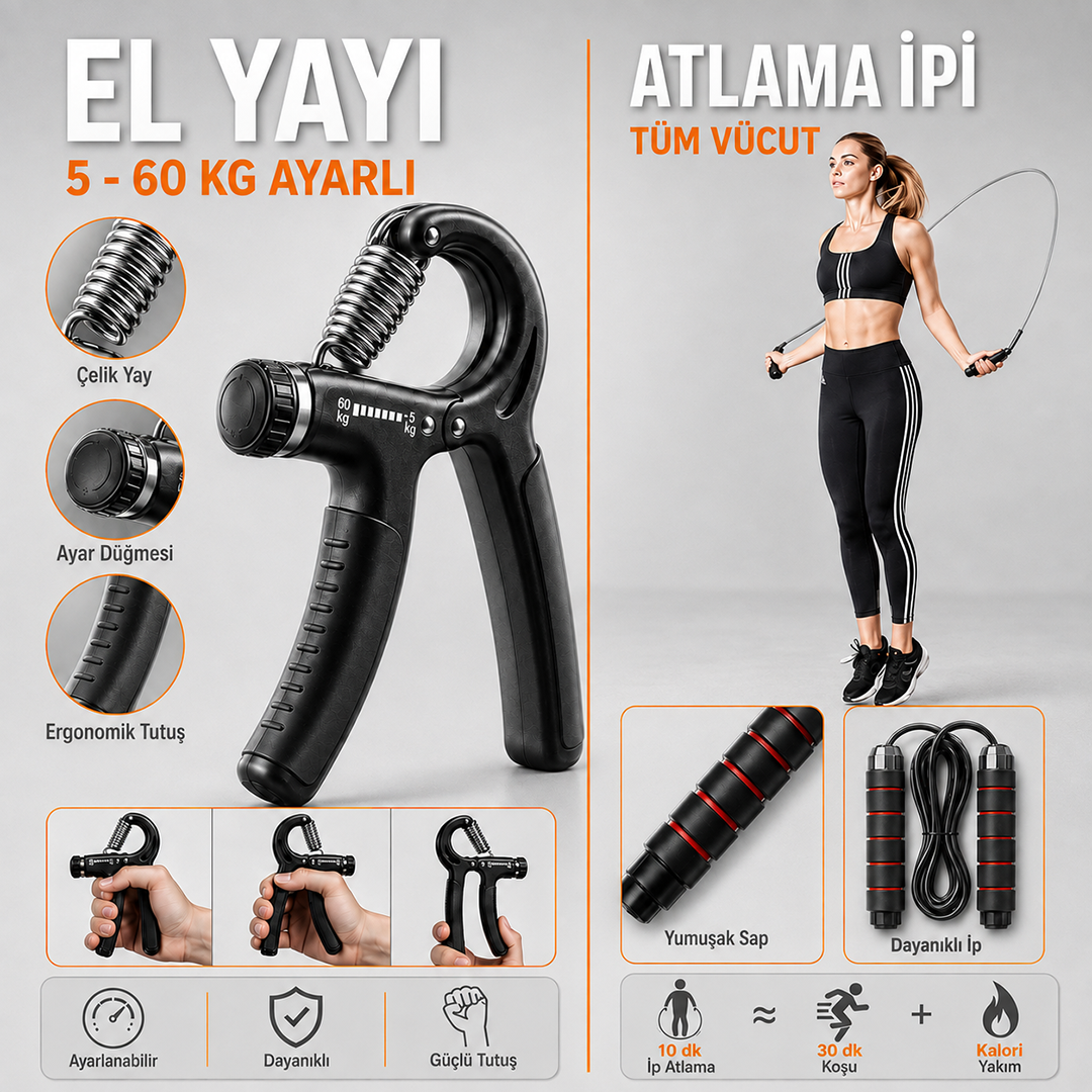 Katlanabilir Şınav Tahtası Direnç Bandı Ab Roller El Yayı  Atlama İpi Karın Göğüs Egzersiz Aleti Seti