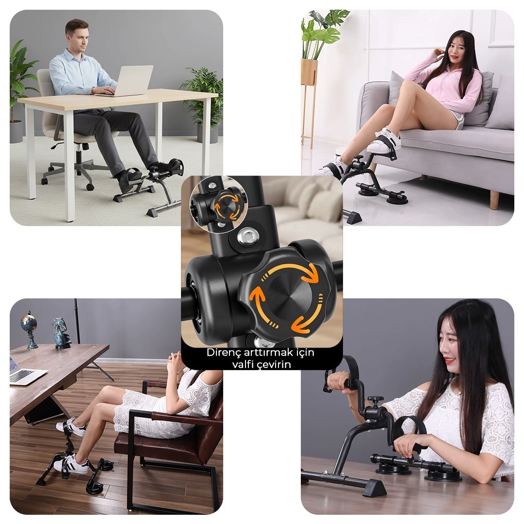 Mini Pedal Egzersiz Kondisyon Bisikleti Taşınabilir Dirençli Ev Aleti El Ve Ayak Pedallı Spor Cihazı