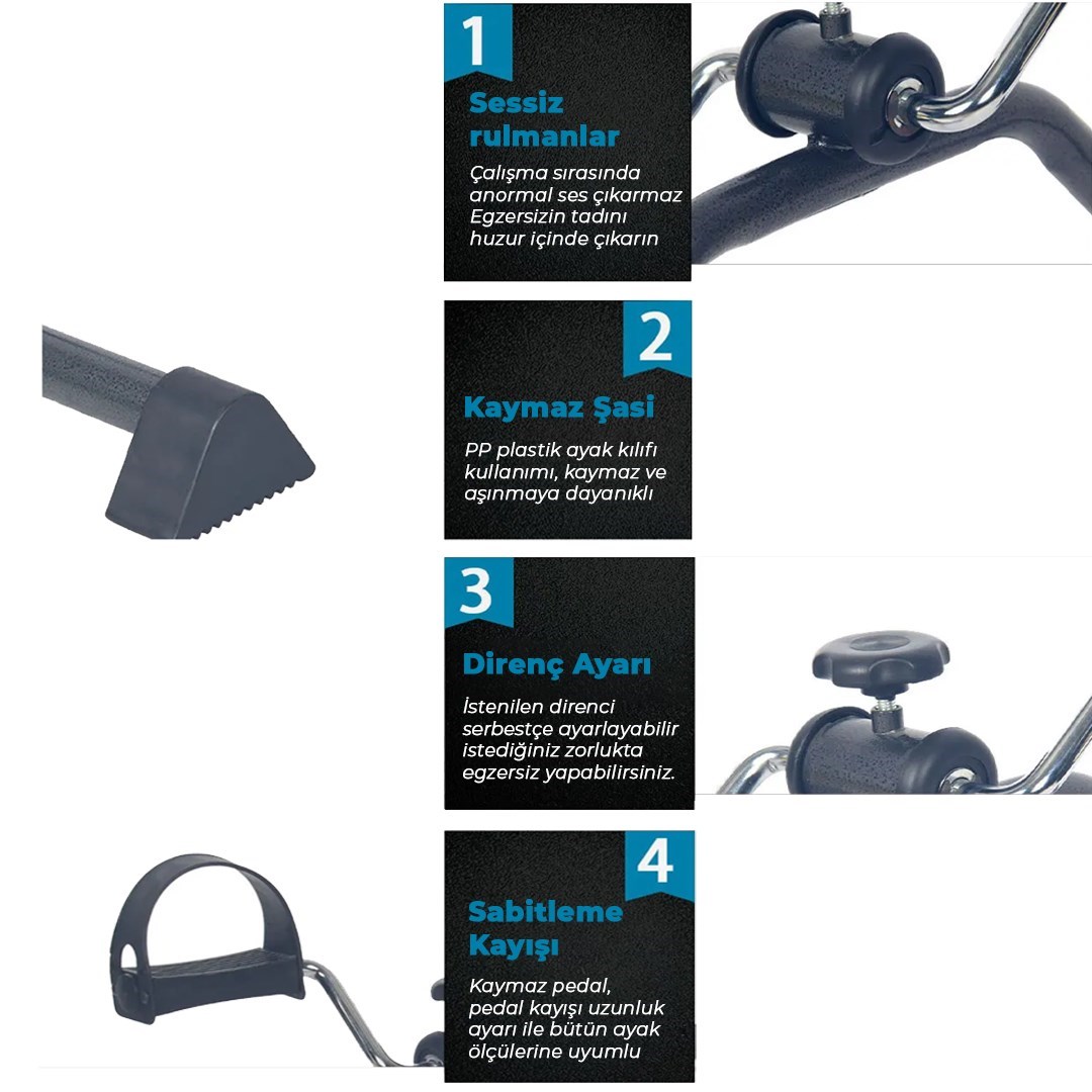 Mini Pedal Egzersiz Kondisyon Bisikleti Taşınabilir Dirençli Ev Aleti El Ve Ayak Pedallı Spor Cihazı
