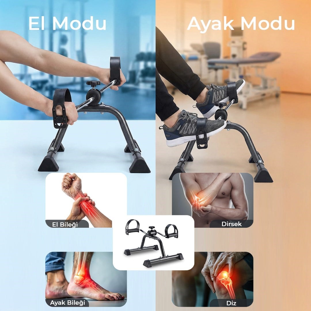 Mini Pedal Egzersiz Kondisyon Bisikleti Taşınabilir Dirençli Ev Aleti El Ve Ayak Pedallı Spor Cihazı