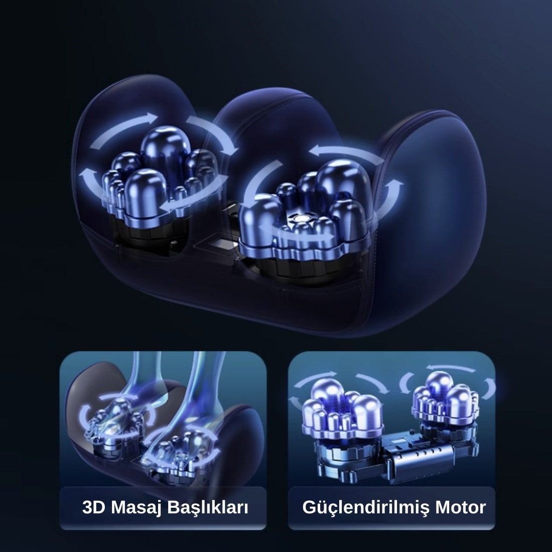RLX10 Isıtmalı Ayak Ve Bacak Masaj Aleti Ayak Masaj Cihazı 20 Temas Noktalı Antibakteriyel