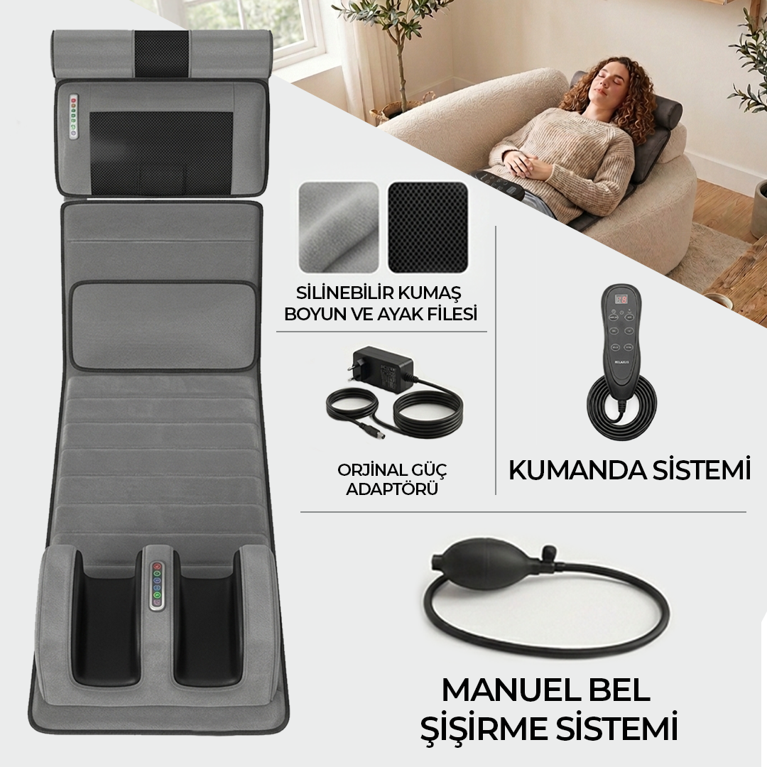 RLX20 Katlanabilir Elektrikli Tam Vücut Isıtmalı Masaj Yatağı Boyun Masaj Cihazı Ayak Masaj Cihazı
