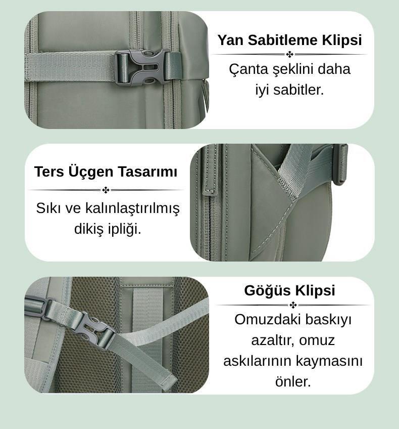 Su Geçirmez 39L Seyahat Sırt Çantası - 16