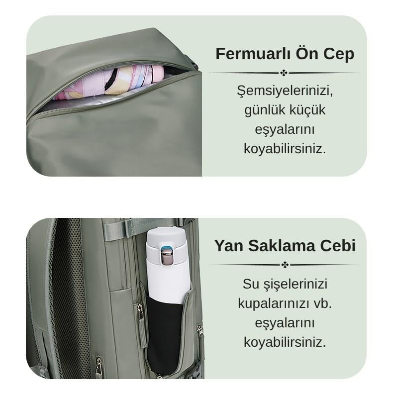 Su Geçirmez 39L Seyahat Sırt Çantası - 16
