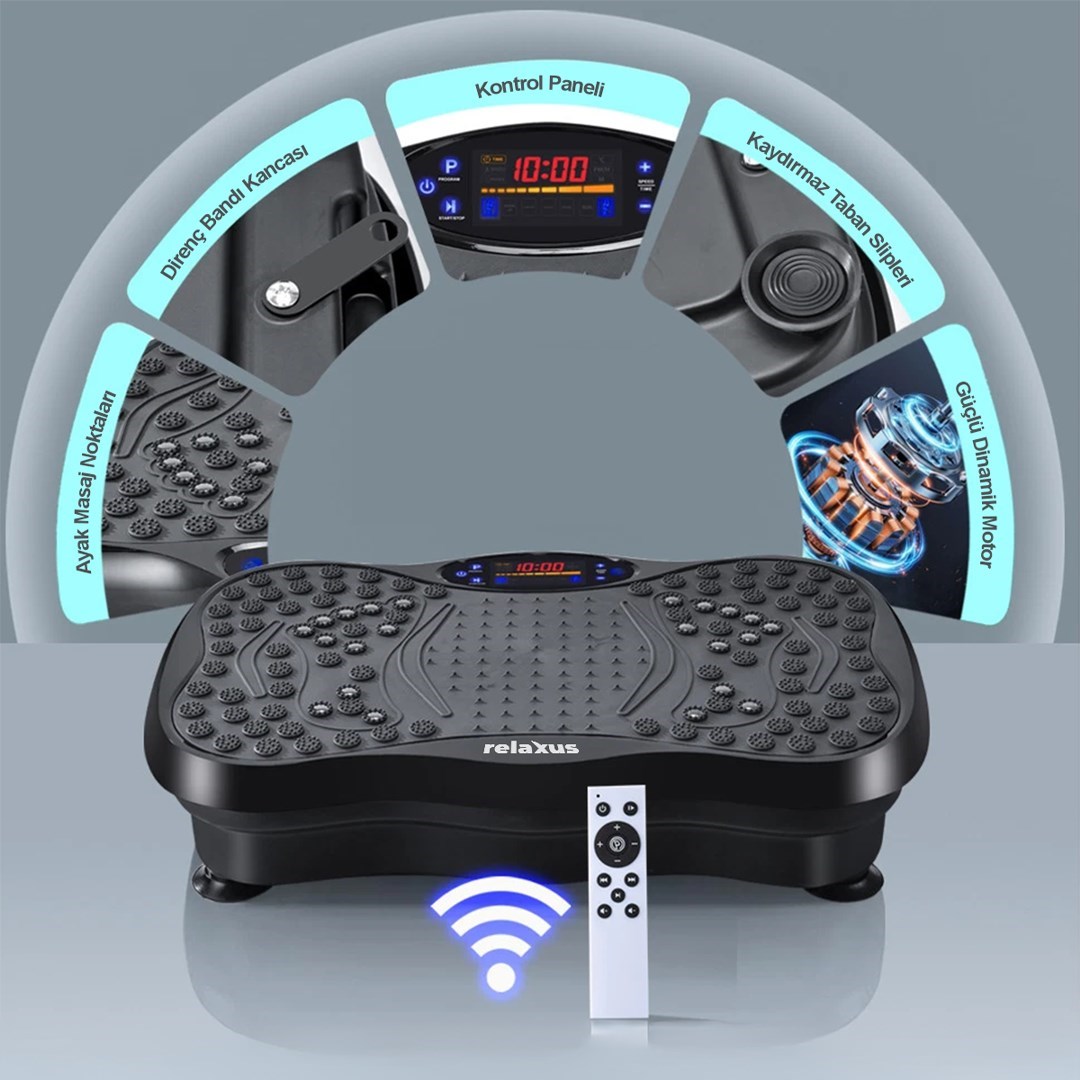 Yüksek Titreşimli Egzersiz Platformu Bluetooth Masaj Aleti Ev Fitness Cihazı Direnç Lastiği Hediye