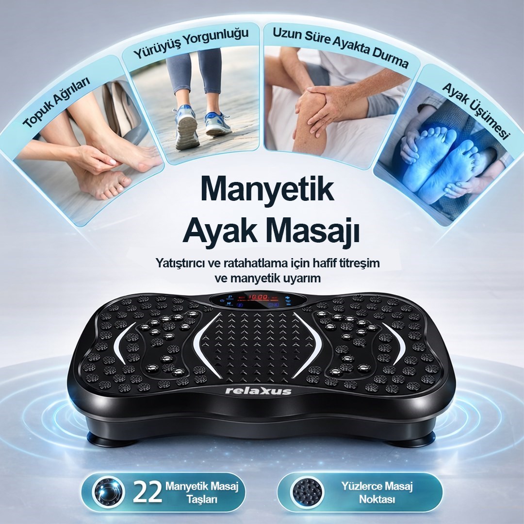 Yüksek Titreşimli Egzersiz Platformu Bluetooth Masaj Aleti Ev Fitness Cihazı Direnç Lastiği Hediye