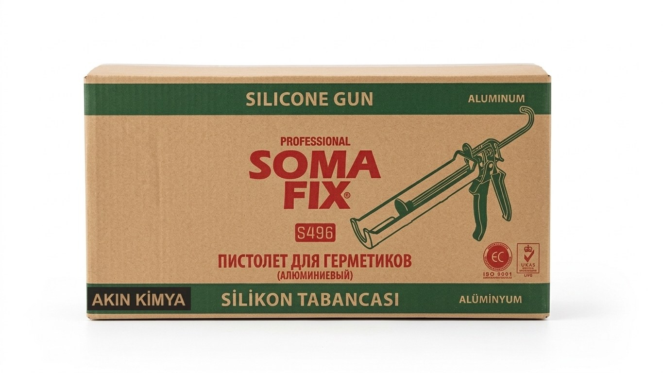 12 Adet Somafix Silikon Mastik Tabancası Aluminyum Gövdeli S496