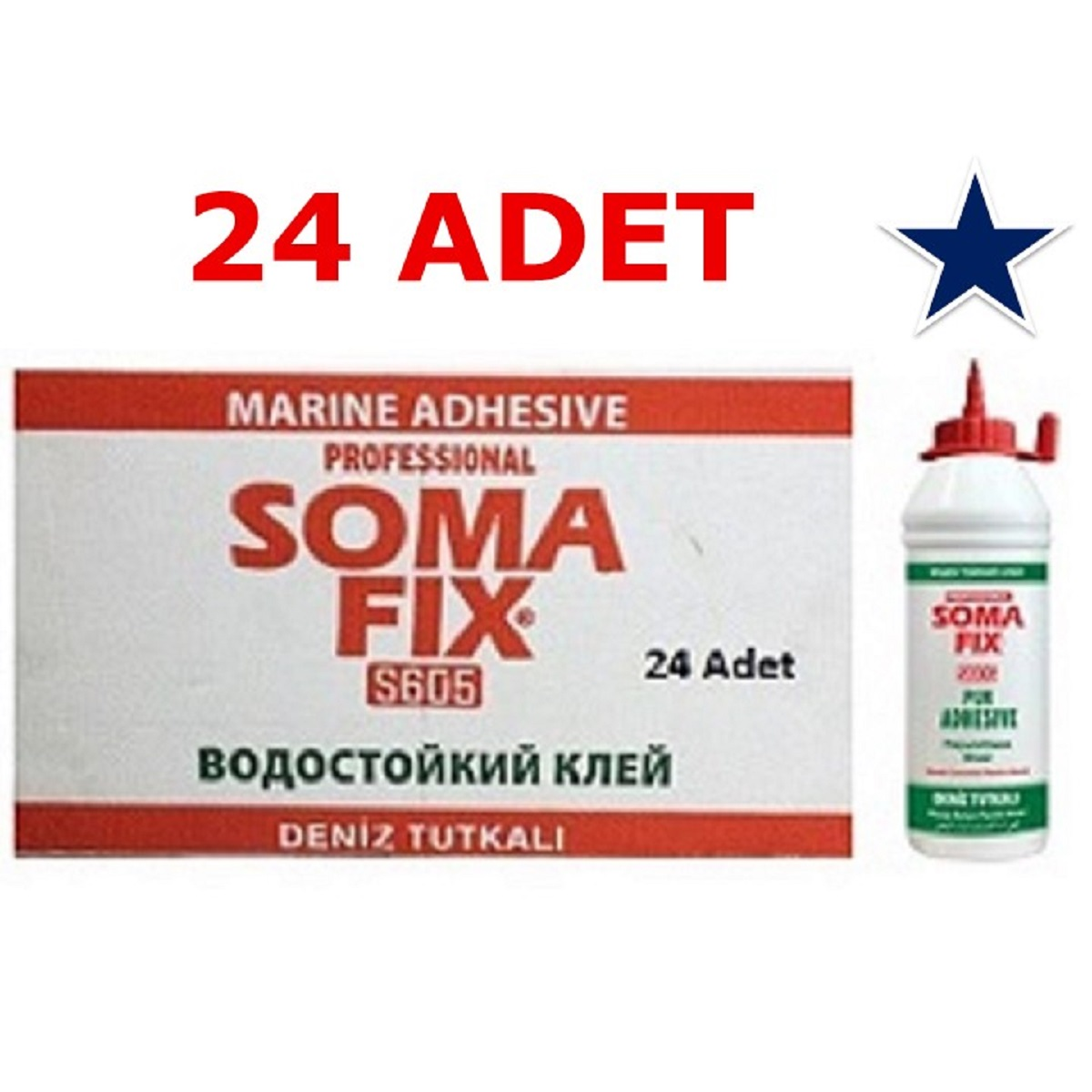 24 Adet 500 gr Somafix Poliüretan Deniz Tutkalı Marine Mobilya Yapıştırıcısı S605