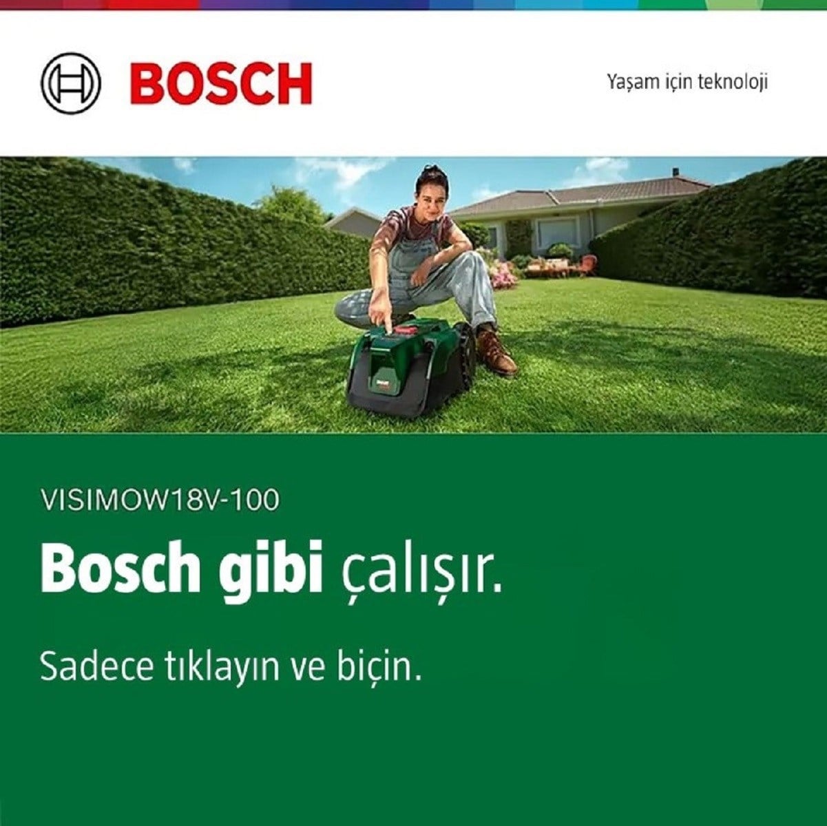 Bosch Visimow100 Çim Biçme Robotu Tek Akülü