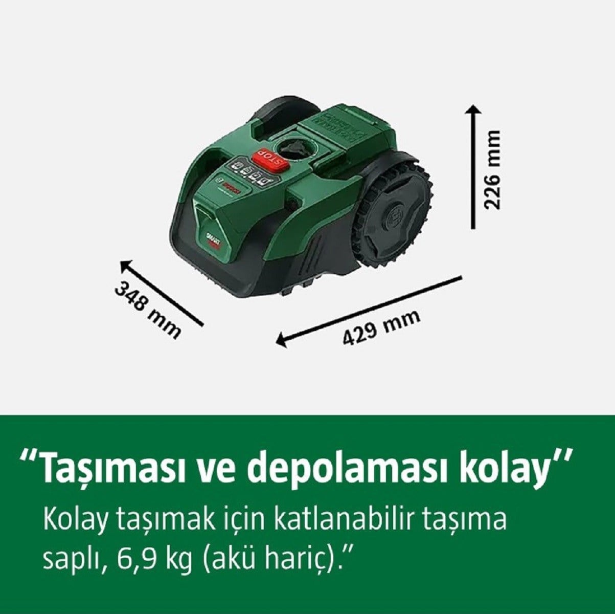 Bosch Visimow100 Çim Biçme Robotu Tek Akülü