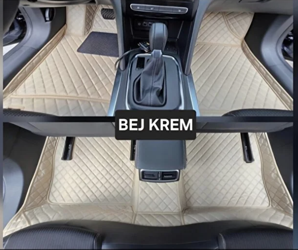 AUDİ A5 2016 - 2024 Uyumlu 8D Araca Özel Havuzlu Deri OTO PASPAS BEJ RENK