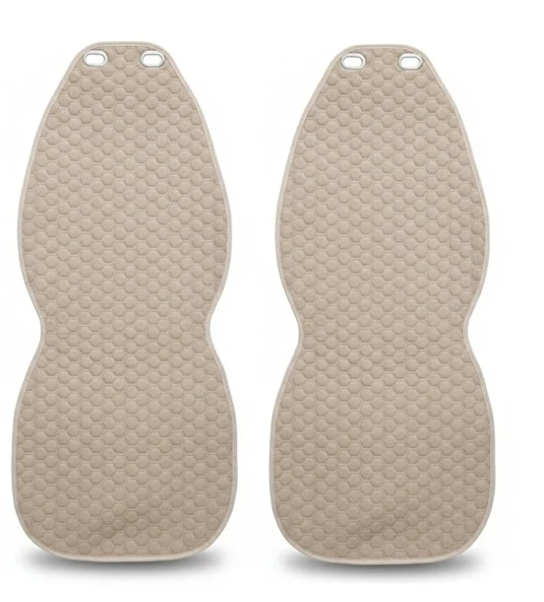 Lüks Kapitone Desenli Antislip Araba Koltuk Koruyucu Üçlü Minder Seti - Bej Renk (2 Ön ve 1 Arka Set)