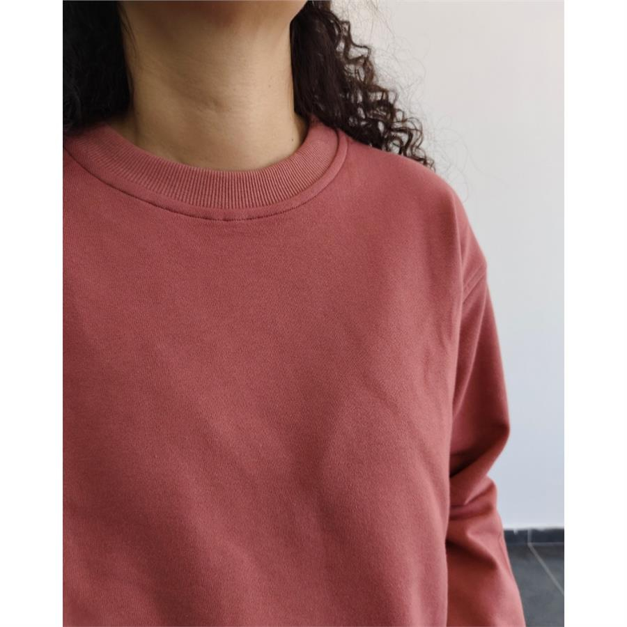 %100 Pamuk 3İp Mercan Sweatshirt 
