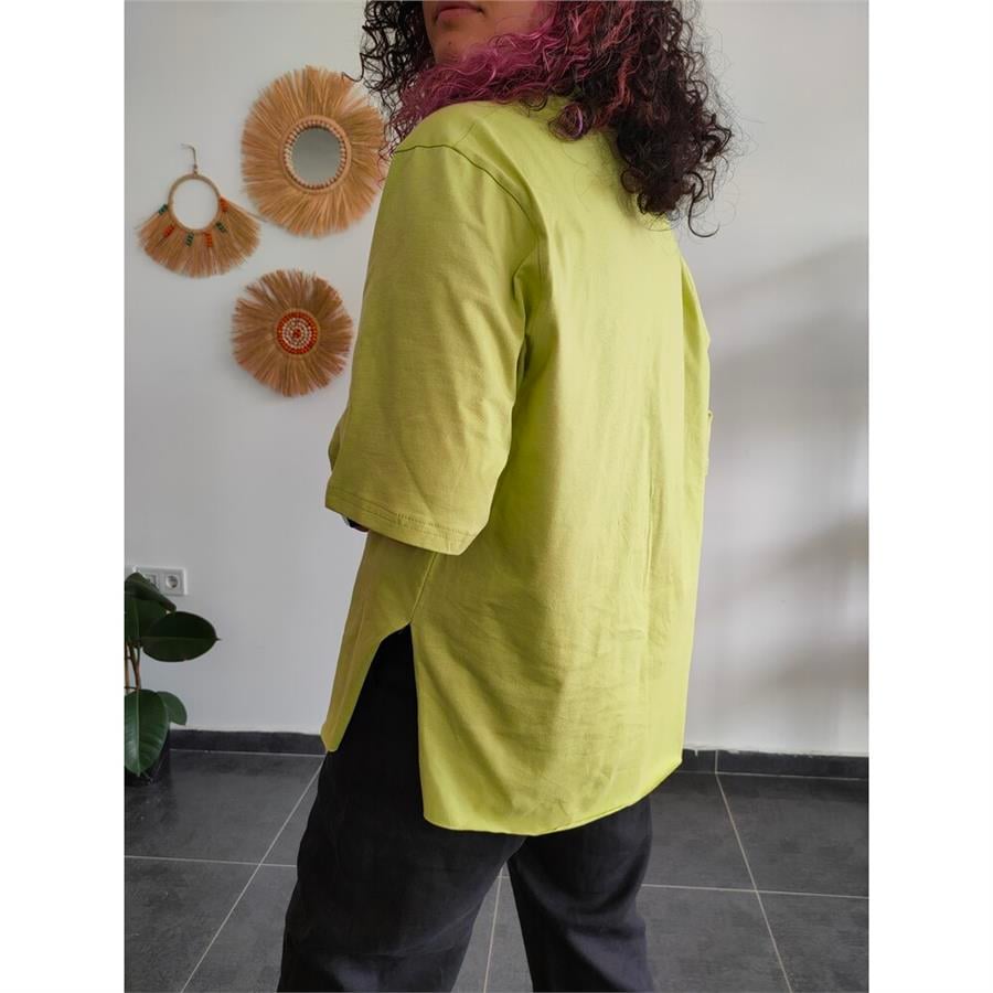 Fıstık Yeşili Logo Baskılı Basic Tişört 