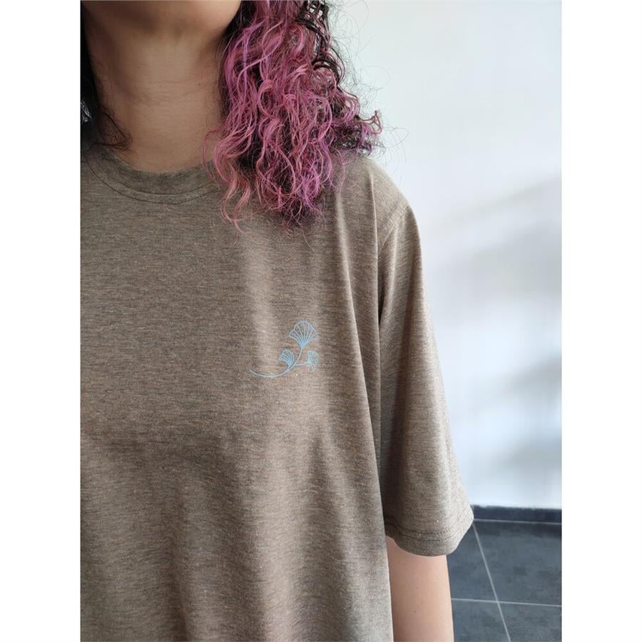 Kahve Logo Baskılı Basic Tişört 