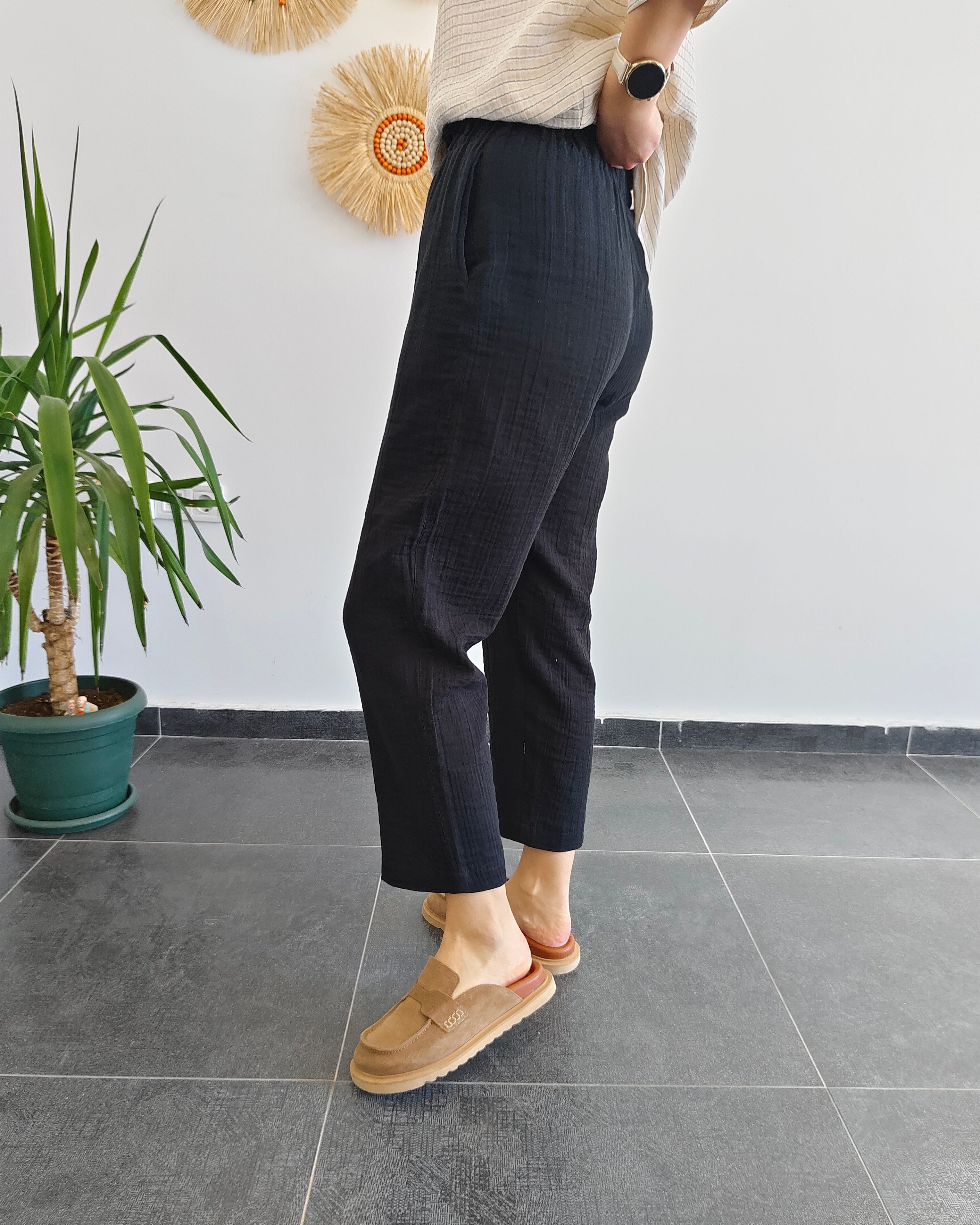 Müslin Siyah Pantolon
